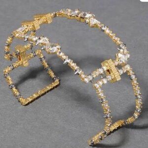Alexis Bittar Gold Plated Crystal Spur Cuff Bracelet